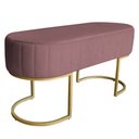 Ver imagem 1 de Banco Recamier Estofado Luana Base Gold Veludo Rosê - Montanaris Decor