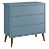 Cômoda Gaveteiro Infantil Theo Azul com Pés Amadeirados - Reller - 1