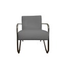 Ver imagem 2 de Poltrona Decorativa Bela Suede Cinza Braço Cromado Ms Decor