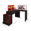 Ver imagem 5 de Mesa Gamer de Canto com Gaveta Wayra Preto
