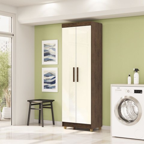 Armário Multiuso Line Imbuia Champanhe Vila Rica