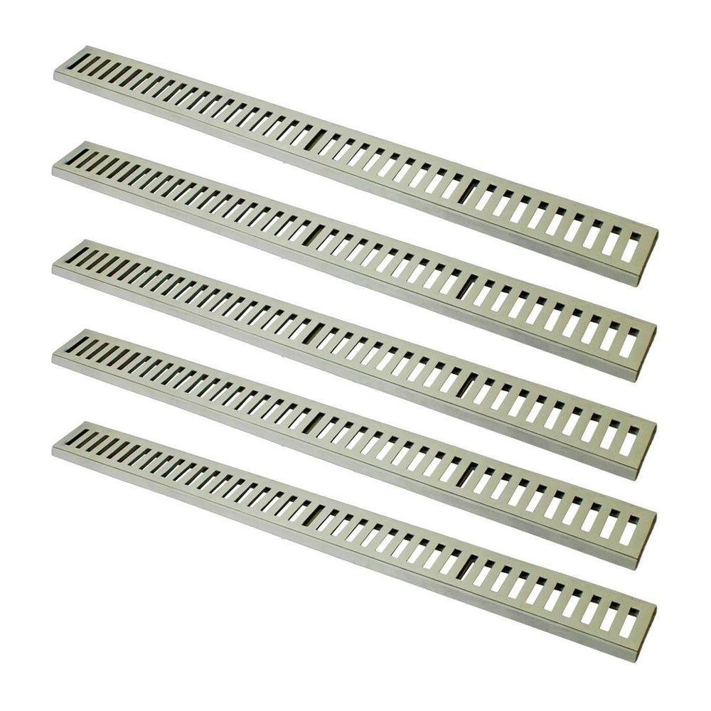 Kit 5 Ralo Grelha Linear Caixilho em Alumínio Bege 20x100cm - 1