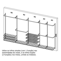 Guarda roupa closet aramado aberto armário modulado roupeiro 4,00 BR - 2