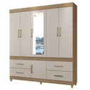 Ver imagem 2 de Guarda Roupa Casal Guarujá 6portas+4gavetas+espelho-demóbile:amendola Touch/off-white