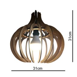 Lustre Luminária Pendente de Madeira MDF Ana Maria Braga - 2