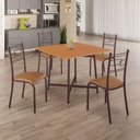 Ver imagem 2 de Conjunto Sala de Jantar Ella 90x90cm 4 Cadeiras Marrom-jambo