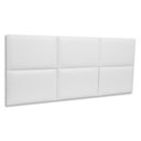 Ver imagem 1 de Cabeceira Casal Kit 6 Placas Modelo Retangular - Courino Branco