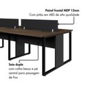 Ver imagem 5 de Estação de Trabalho 8 Lugares 4,80 m X 1,20 m Pés Metal com Caixas de Tomadas e Divisórias F5