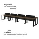 Ver imagem 4 de Estação de Trabalho 8 Lugares 4,80 m X 1,20 m Pés Metal com Caixas de Tomadas e Divisórias F5