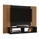 Ver imagem 2 de Painel Navi Ripado Moderno P/ Tvs de até 47" com Nicho Duplo:preto