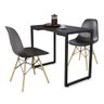 Conjunto Mesa de Cozinha Prattica Industrial 90cm e 2 Cadeiras Eames F02 Preto - Mpozenato - 3