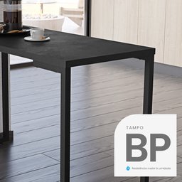 Conjunto Mesa de Cozinha Prattica Industrial 90cm e 2 Cadeiras Eames F02 Preto - Mpozenato - 9