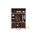 Ver imagem 2 de Roupeiro / Guarda Roupas Pris Triplex 1.90m 4 Portas e 6 Gavetas com Corrediças Telescópicas Cor Imb