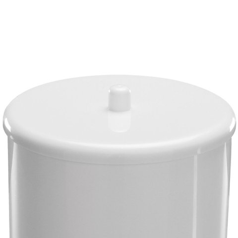 Assento Sanitário Slim Almofadado Branco + Lixeira Branca 6l Redonda C/ Tampa + Escova Sanitária Bas