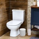 Ver imagem 2 de Assento Sanitário Slim Almofadado Branco + Lixeira Branca 6l Redonda C/ Tampa + Escova Sanitária Bas