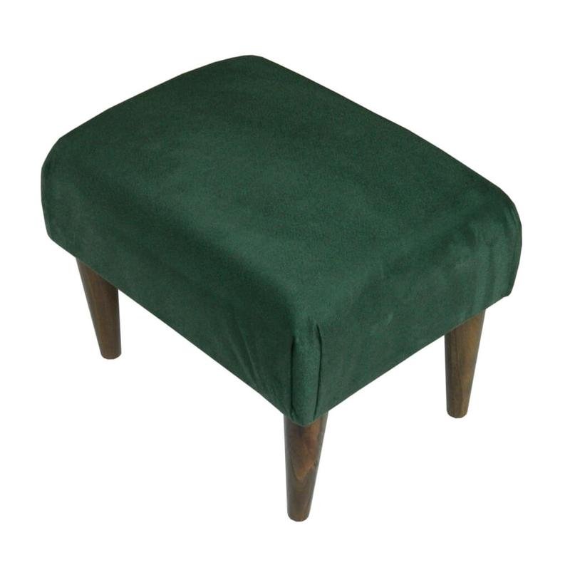 Banquinho Acolchoado em Suede Liso Verde