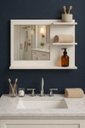 Ver imagem 2 de Móvel Multiuso MDF com Espelho p/ Banheiro Moderno Off White
