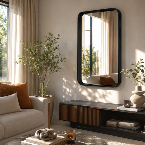 Espelho Decorativo Urban Preto 60x40cm Retangular