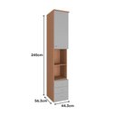 Ver imagem 4 de Guarda Roupa Lateral 1 Porta 3 Gavetas 2450mm Setiba Plus Rimo Carvalho/fendi