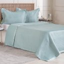 Ver imagem 2 de Kit Colcha Casal Satinatta Cetim 100% Póliéster 220x240cm Tessi Azul Lago