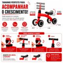 Ver imagem 3 de Bicicleta de Equilíbrio Infantil Vermelha sem Pedal 4 Rodas com Assento Anatômico e Guidão com Limit