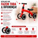 Ver imagem 4 de Bicicleta de Equilíbrio Infantil Vermelha sem Pedal 4 Rodas com Assento Anatômico e Guidão com Limit