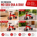 Ver imagem 7 de Bicicleta de Equilíbrio Infantil Vermelha sem Pedal 4 Rodas com Assento Anatômico e Guidão com Limit
