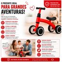 Ver imagem 6 de Bicicleta de Equilíbrio Infantil Vermelha sem Pedal 4 Rodas com Assento Anatômico e Guidão com Limit