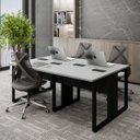 Ver imagem 1 de Plataforma de Trabalho 4 Lugares 1,80m X 1,20m Pé Metal F5 Cor:cinza Sagrado com Preto