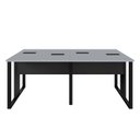 Ver imagem 4 de Plataforma de Trabalho 4 Lugares 1,80m X 1,20m Pé Metal F5 Cor:cinza Sagrado com Preto