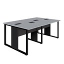 Ver imagem 2 de Plataforma de Trabalho 4 Lugares 1,80m X 1,20m Pé Metal F5 Cor:cinza Sagrado com Preto