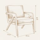 Ver imagem 4 de Kit Poltrona e Puff Decorativo Luxo Sala Escritório Rafa:bouclé Bege