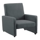 Ver imagem 1 de Poltrona Mirella Suede com Rodízios - D'Rossi Cor Cinza