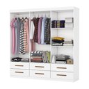 Ver imagem 3 de Guarda-Roupa Cancun 6 Portas 6 Gavetas com Espelho Multimóveis CR35553 Branco