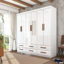Ver imagem 2 de Guarda-Roupa Cancun 6 Portas 6 Gavetas com Espelho Multimóveis CR35553 Branco