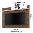 Ver imagem 3 de Painel para Tv até 55 Polegadas San Nogueira Real/off White - Pnr Móveis