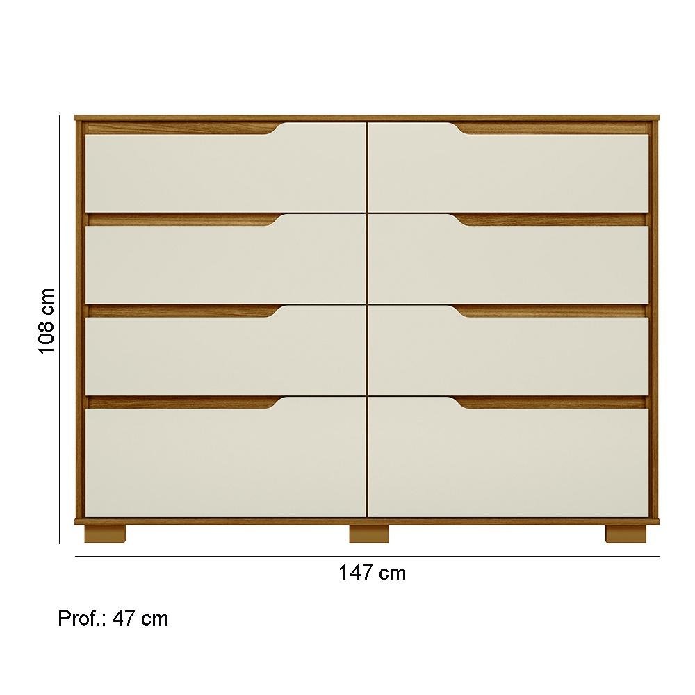Cômoda 08 Gavetas Georgia Freijó Off White Moval - 2