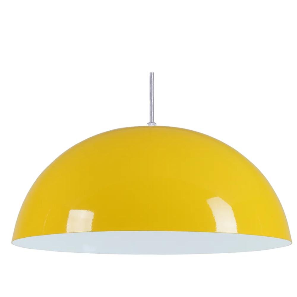 Pendente Meia Lua 34cm Luminária Alumínio Amarelo - 3