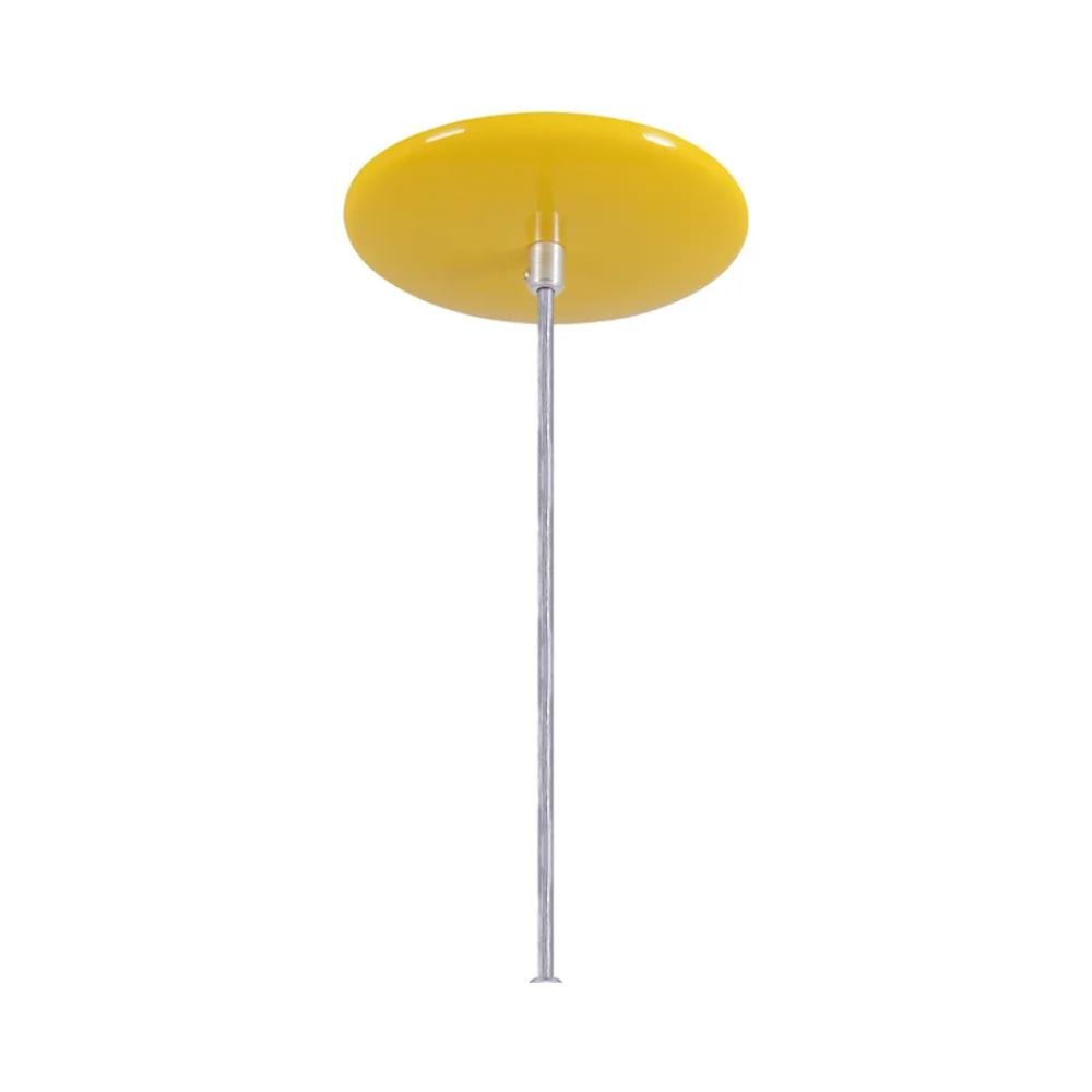 Pendente Meia Lua 34cm Luminária Alumínio Amarelo - 2