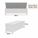 Ver imagem 4 de Puff Baú 90cm Hermione Linho Bege - Sallar Home