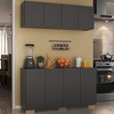 Ver imagem 2 de Kit Armário de Cozinha Aéreo e Balcão 4 Portas Multimóveis Mp2171 Preto/natural