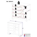 Ver imagem 2 de Cômoda Infantil 95cm 1 Porta com Vidro e 4 Gavetas Luna Multimóveis Mp4414 Madeirado/branco