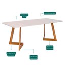 Ver imagem 3 de Mesa Retangular Jantar 2,10 com Vidro Caju Madeira/off White