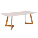 Ver imagem 1 de Mesa Retangular Jantar 2,10 com Vidro Caju Madeira/off White