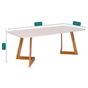 Ver imagem 4 de Mesa Retangular Jantar 2,10 com Vidro Caju Madeira/off White