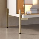 Ver imagem 6 de Aparador Buffet para Sala de Jantar 4 Portas 182cm Pés Industrial Dourado Mosele C04 Off White