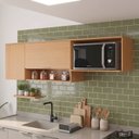 Ver imagem 1 de Armário de Cozinha Aéreo com 2 Portas e Nicho para Microondas Casuá Marrom Angelin Premium Alice