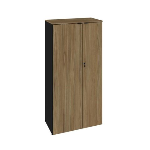 Armário Alto Fechado com 02 Portas 161,5x80x42cm Wlaf80 Preto Tx com Vermont Oak