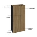 Ver imagem 3 de Armário Alto Fechado com 02 Portas 161,5x80x42cm Wlaf80 Preto Tx com Vermont Oak
