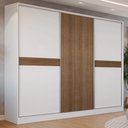 Ver imagem 1 de Guarda-Roupa Casal 100% MDF 3 Portas Branco/Rustic Malta Madesa